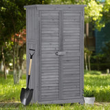 ZNTS TOPMAXen Garden Shed 3-tier Patio Storage Cabinet Outdoor Organizeren Lockers with Fir WF285327AAE