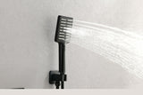 ZNTS Wall Mounted Waterfall Rain Shower System With 3 Body Sprays & Handheld Shower TH-78109-MB