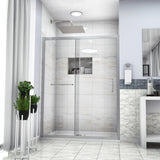 ZNTS Shower Door 60" W x 72"H Single Sliding Bypass Shower Enclosure,Brushed Nickel W124366437