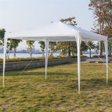 ZNTS 3 x 3m Four Sides Portable Home Use Waterproof Tent with Spiral Tubes White 51280911