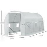 ZNTS Walk-In Tunnel Greenhouse, Large Garden Hot House Kit with 6 Roll-up Windows & Roll Up Door 15' 7' 22733022