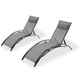 ZNTS 2PCS Set Chaise Lounges Outdoor Lounge Chair Lounger Recliner Chair For Patio Lawn Beach Pool Side 21916015