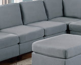 ZNTS Living Room Furniture Armless Chair Grey Linen Like Fabric 1pc Cushion Armless Chair Wooden Legs B011104191