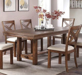 ZNTS Natural Brown Finish Solid wood 1pc Dining Table Wooden Contemporary Style Kitchen Dining Room B01181965