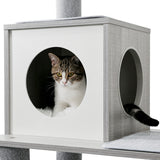 ZNTS Modern Cat Tree Cat Tower with Scratching Posts, Cozy Condo, Soft Hammock and Top Perch, Dangling 59227796