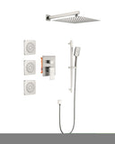 ZNTS Shower System with Shower Head, Hand Shower, Slide Bar, Bodysprays, Shower Arm, Hose, Valve Trim, TH-68112-NS
