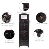 ZNTS Jewelry Armoire with Mirror, 8 Drawers & 16 Necklace Hooks, 2 Side Swing Doors 06832042