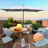 ZNTS 10 x 6.5t Rectangular Patio Solar LED Lighted Outdoor Umbrellas with Crank and Push Button Tilt for W65642332