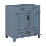 ZNTS 30'' Bathroom Vanity without Top,Solid Wood Frame Bathroom Storage Cabinet with Soft Closing WF315585AAC