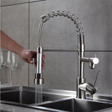 ZNTS Kitchen Faucet with Pull Down Sprayer Brushed Nickel Stainless Steel Single Handle Kitchen Sink W1932P156130