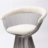 ZNTS Lovise Wire Dining Chair - Black Frame & White Boucle Fabric YT020-N-BLACK-WHITEBOUCLE-A2635-1A
