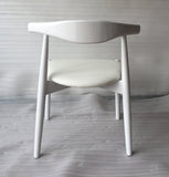 ZNTS Hannah Chair - Round Seat - White & White Leather WS-007-WHITE-WHITEPU