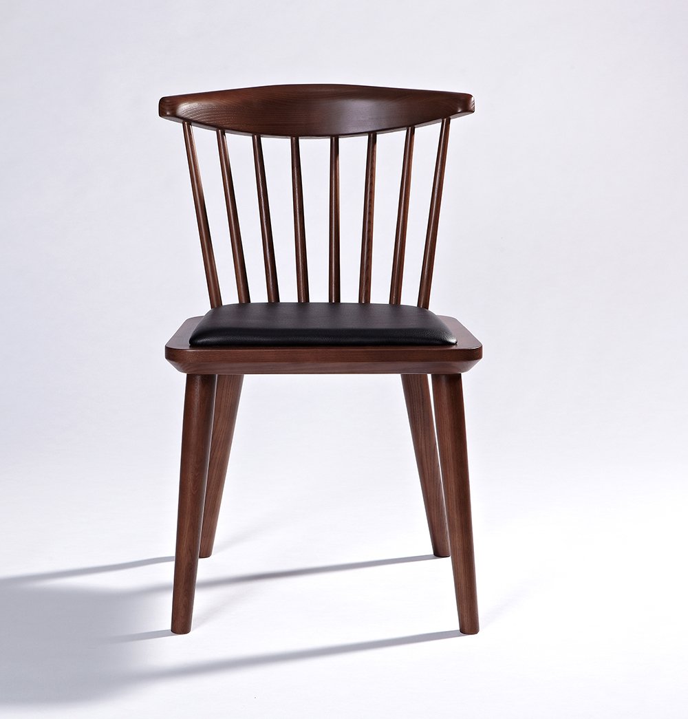 ZNTS Kennet Dining Chair SMY17358-WLTASH-BLKLEATHER