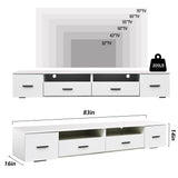 ZNTS White TV for Living Room, Modern Entertainment Center for TV Up to 90 Inch, Large Led TV W162594696