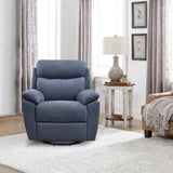 ZNTS Electric Power Swivel Glider Rocker Recliner Chair with USB Charge Port - Blue B082P145835