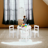 ZNTS Kids Wood Table & 4 Chairs Set White 68673112