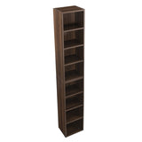 ZNTS 8-Tier Media Tower Rack, CD DVD Slim Storage Cabinet with Adjustable Shelves, Tall Narrow Bookcase W1781105107