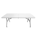 ZNTS Techni Home 6 FT Granite White Folding Table with Easy-Carry Handle B031P165081