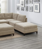 ZNTS Modular Living Room Furniture Armless Chair Camel Chenille Fabric 1pc Cushion Armless Chair Couch B011104326