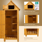 ZNTS Outdoor Tool Storage Cabinet, Wooden Fir Garden Shed with Single Storage Door 75540966