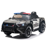 ZNTS 12V Kids Ride On Car ,Police sports car,2.4GHZ Remote Control,LED Lights,Siren,Microphone,Black 19017666