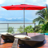 ZNTS 6.5FT × 10FT Patio Umbrella Outdoor Red Uv Protection W1828P147150