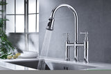 ZNTS Bridge Kitchen Faucet with Pull-Down Sprayhead in Spot W92850245
