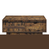 ZNTS ACME Bellarosa COFFEE TABLE Rustic Oak Finish LV01442