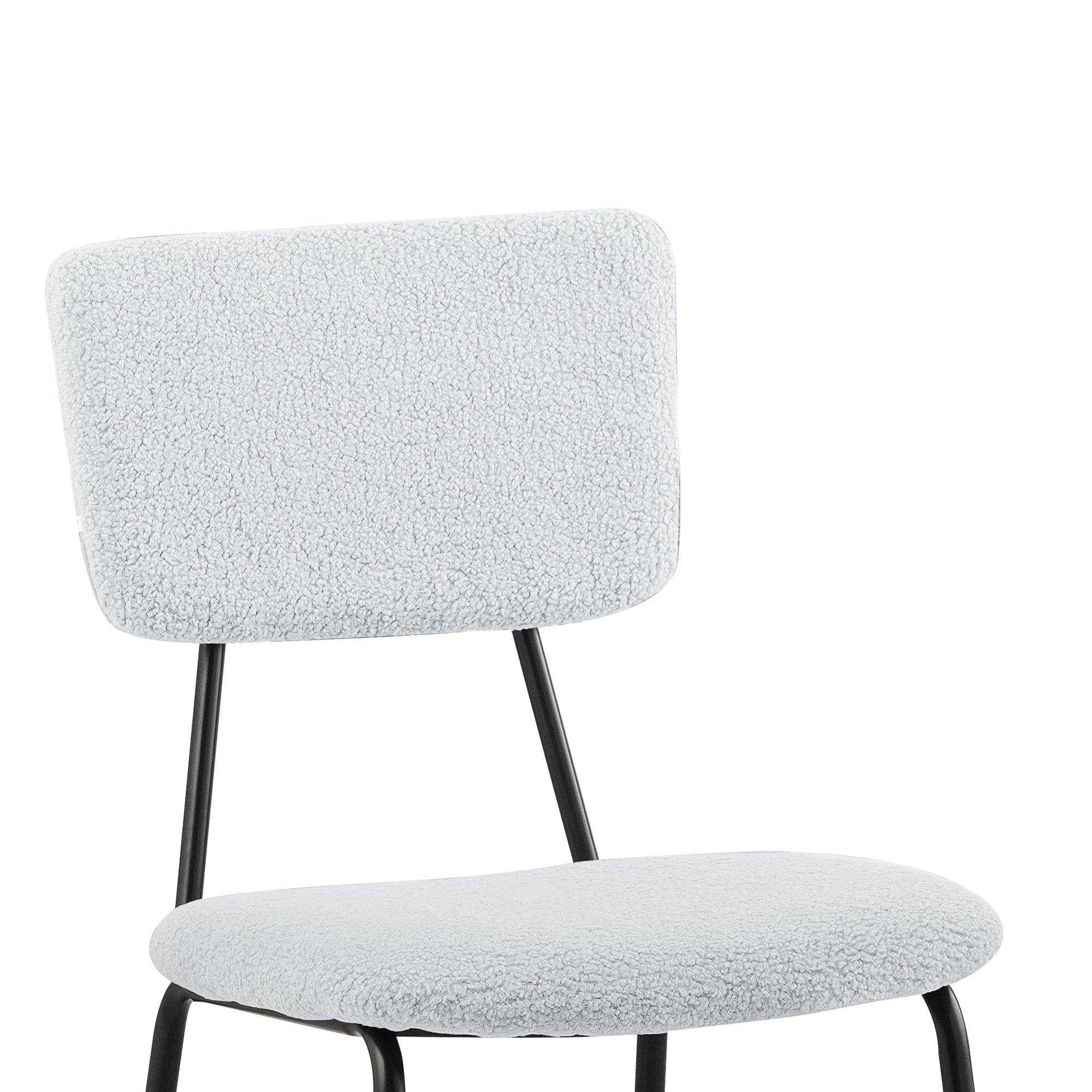 ZNTS Dining Room Chairs Set of 2, Modern Comfortable Feature Chairs with Faux Plush Upholstered Back and W117094372