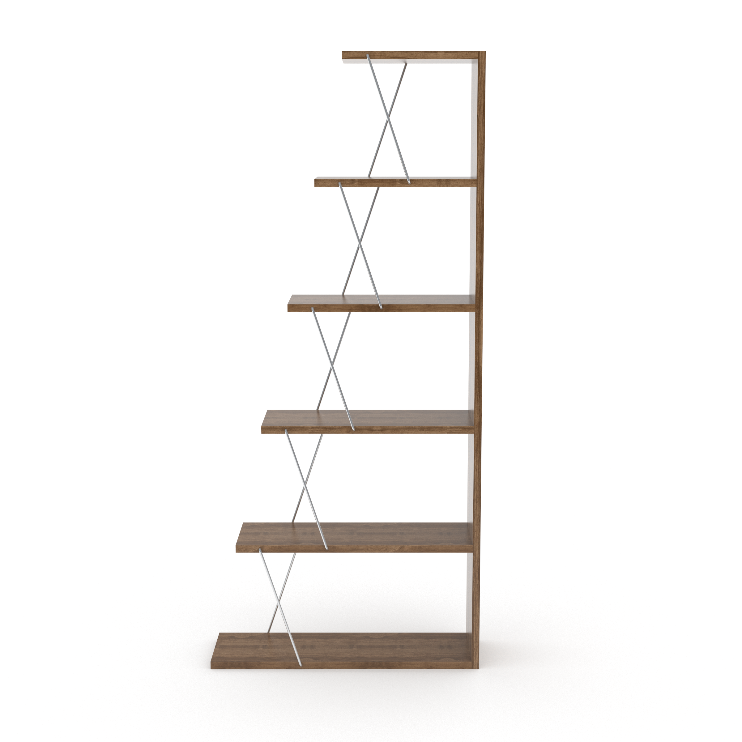 ZNTS Furnish Home Store Modern 5 Tier Ladder Bookshelf Organizers, Narrow Bookshelf for Small Spaces B02949517