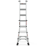 ZNTS Aluminum Multi-Position Ladder with Wheels, 300 lbs Weight Rating, 17 FT W1343101097