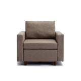 ZNTS Single Seat Module Sofa Sectional Couch,Cushion Covers Non-removable Non-Washable,Linen fabric W1439118790