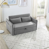 ZNTS MH" Sleeper Sofa Bed w/USB Port, 3-in-1 adjustable sleeper with pull-out bed, 2 lumbar pillows and W119362743