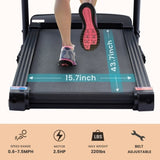 ZNTS Treadmill - 2.5 HP folding treadmill, easy to move, with 3-speed incline adjustment and 12 preset W1668124394