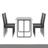 ZNTS 1-piece Rectangle Dining Table with Metal Frame, Tempered Glass Dining Table for Kitchen Room, Black W24166475