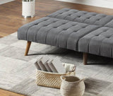ZNTS Blue Grey Modern Convertible Sofa 1pc Set Couch Polyfiber Plush Tufted Cushion Sofa Living Room HS00F8501-ID-AHD