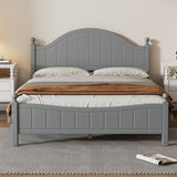 ZNTS Traditional Concise Style Gray Solid Wood Platform Bed, No Need Box Spring, Queen WF314677AAE
