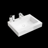 ZNTS BB02-24-101, Integrated solid surface basin WITHOUT drain & faucet, glossy white color W1865107108