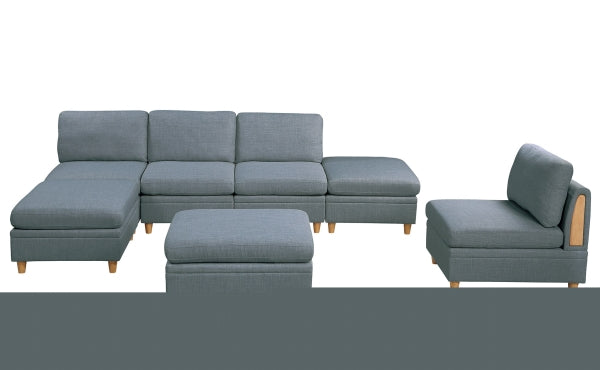 ZNTS Living Room Furniture Corner Wedge Steel Color Dorris Fabric 1pc Cushion Wedge Sofa Wooden Legs B01147401