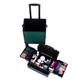 ZNTS 4-in-1 Draw-bar Style Interchangeable Aluminum Rolling Makeup Case-Dark Green 71811920