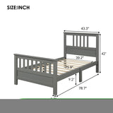 ZNTS Wood Platform Bed with Headboard and Footboard, Twin WF192972AAE