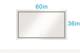ZNTS 60 in. W x 36 in. H Frameless LED Single Bathroom Mirror in Polished Crystal\n Bathroom TH-918DH