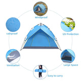 ZNTS 2-3 Person Double-Deck Tow-Door Hydraulic Automatic Tent Free Build Outdoor Tent Blue 17291285