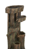 ZNTS 11x13.4x31.5" Rustic Decorative Tree Trunk 5 Tier Water Fountain, with Light Pump, for Indoor W2078138956