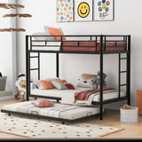ZNTS Twin over Twin Bunk Bed with Trundle, Black WF305833AAB