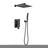 ZNTS 16 Inches Matte Black Shower Set System Bathroom Luxury Rain Mixer Shower Combo Set Ceiling Mounted TH-6006-16MB88