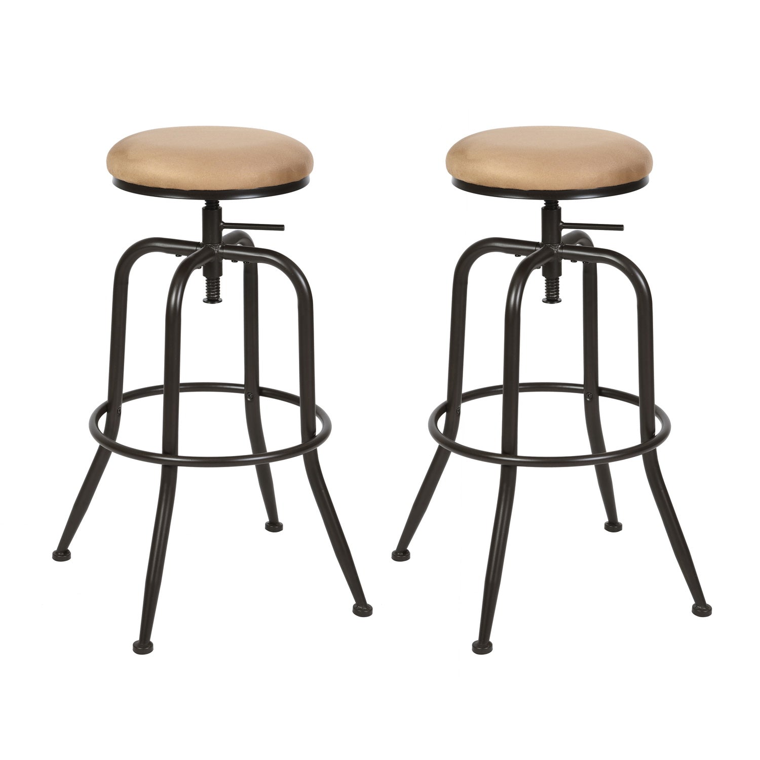 ZNTS Walker Industrial Counter Bar Stools, SUEDE PU , Height adjustable W1314114924