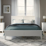 ZNTS Modern White Solid Wood King Platform Bed WF283526AAK