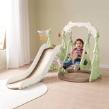 ZNTS Toddler Slide and Swing Set 3 in 1, Kids Playground Climber Swing Playset with Basketball Hoops PP322877AAF