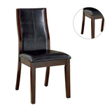 ZNTS Transitional Dining Room Side Chairs Set of 2pc Chairs only Brown Cherry Unique Curved Back Espresso B011P156647